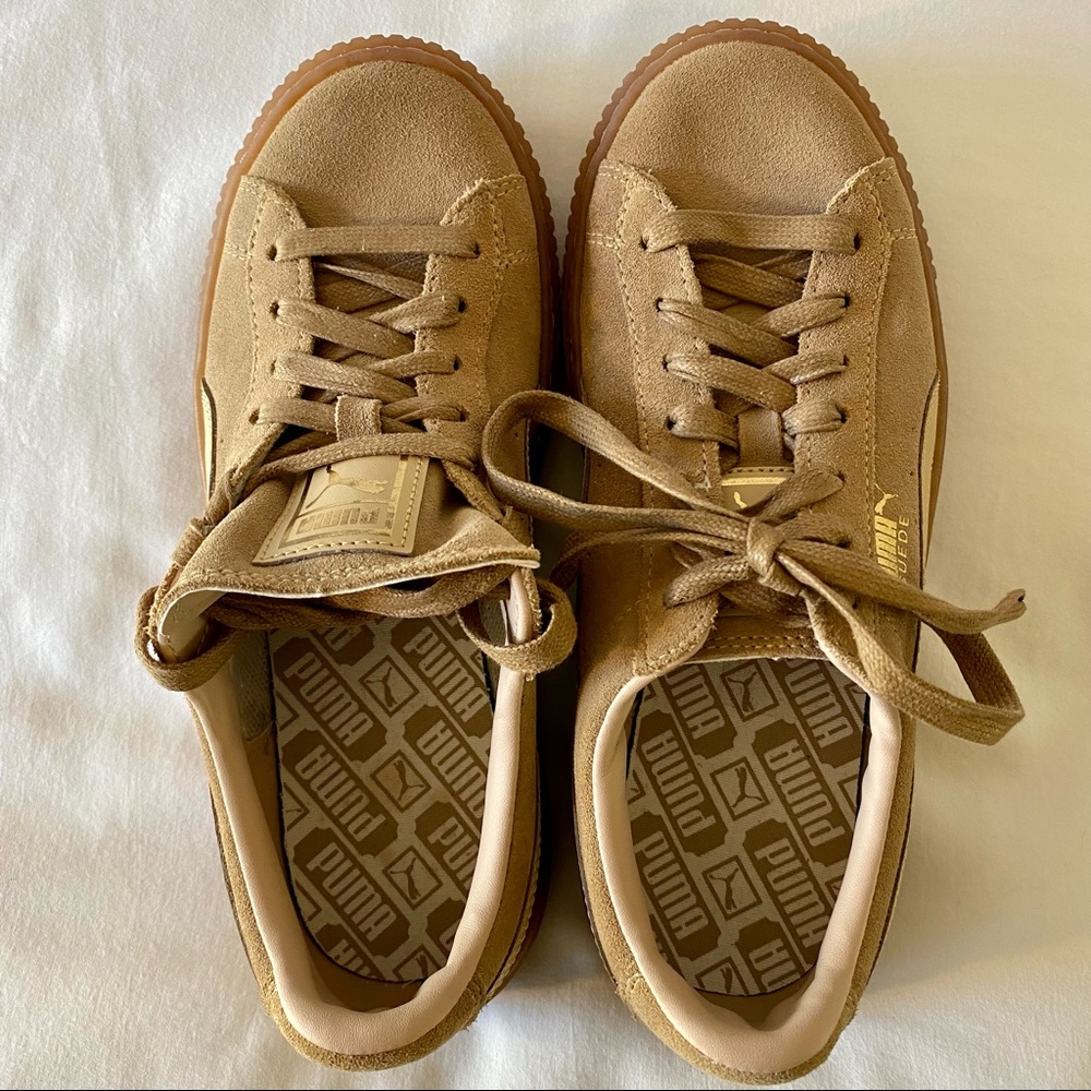 Earth Toned Leather Suede Puma Creepers size 8